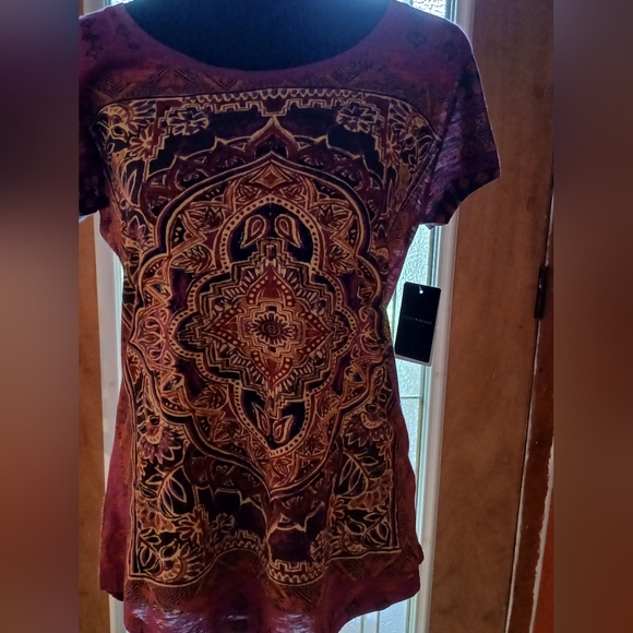 🌎Lucky Brand Persian Carpet Tee: Purple Potion  💜 Sz Small🌎 - Picture 2 of 16